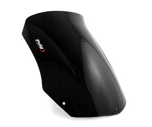 Puig 4376N High and aerodynamic Touring windscreen in 4 mm CN acrylic with rounded profile, flat upper area and deflectors that improve protection, Black