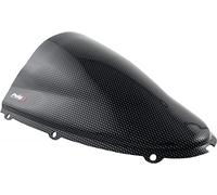 Puig 4826C Racing and aerodynamic screen in 3 mm acrylic with double height that improves helmet protection and high-speed stability, Carbon