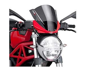 Puig 5650F High and aerodynamic Touring windscreen in 4 mm CN acrylic with rounded profile, flat upper area and deflectors that improve protection, Dark Smoke