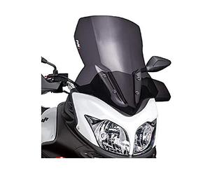Puig 5895F High and aerodynamic Touring windscreen in 4 mm CN acrylic with rounded profile, flat upper area and deflectors that improve protection, Dark Smoke