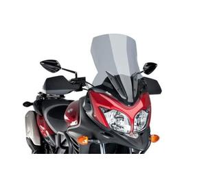 Puig 5895H High and aerodynamic Touring windscreen in 4 mm CN acrylic with rounded profile, flat upper area and deflectors that improve protection, Smoke