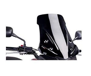 Puig 5895W High and aerodynamic Touring windscreen in 4 mm CN acrylic with rounded profile, flat upper area and deflectors that improve protection, Clear