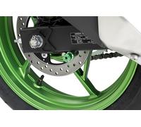 Puig 5923V Swingarm Spools - Lifting accessory with secure mounting, made of anodized aluminum or nylon, ideal for protecting and lifting the motorcycle with a paddock stand, Green