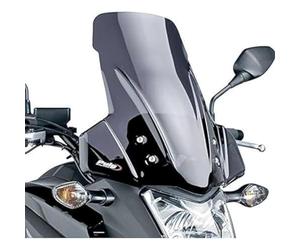 Puig 5992F High and aerodynamic Touring windscreen in 4 mm CN acrylic with rounded profile, flat upper area and deflectors that improve protection, Dark Smoke