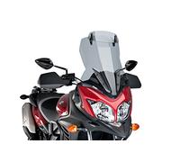 Puig 6253H Touring windscreen with visor, tall and aerodynamic, made of high-impact acrylic with an adjustable visor that improves protection and comfort while riding, Smoked