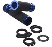 Puig 6326A Grips with anodized aluminum insert and non-slip rubber that improve grip, control and riding comfort, Blue