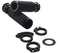 Puig 6326N Grips with anodized aluminum insert and non-slip rubber that improve grip, control and riding comfort, Black