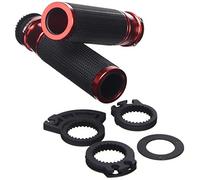 Puig 6326R Grips with anodized aluminum insert and non-slip rubber that improve grip, control and riding comfort, Red