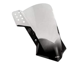Puig 6409W Aerodynamic windscreen for non-round headlights in 3 mm polycarbonate with sporty design that improves wind protection and stability, Clear