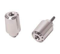 Puig 6640P Long handlebar end weights, CNC-machined from anodized aluminum with racing design and anti-vibration function for greater comfort, Silver