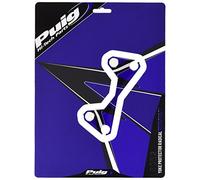 Puig 6952A Triple clamp protection stickers with carbon look, resistant to impacts, scratches and UV radiation, Blue