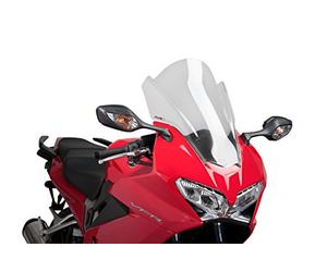 Puig 7007W High and aerodynamic Touring windscreen in 4 mm CN acrylic with rounded profile, flat upper area and deflectors that improve protection, Clear