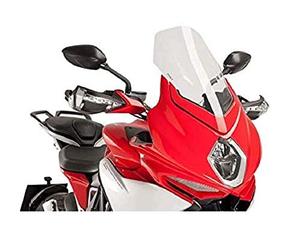 Puig 7017W High and aerodynamic Touring windscreen in 4 mm CN acrylic with rounded profile, flat upper area and deflectors that improve protection, Clear