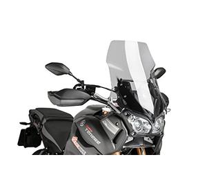 Puig 7541H High and aerodynamic Touring windscreen in 4 mm CN acrylic with rounded profile, flat upper area and deflectors that improve protection, Smoke