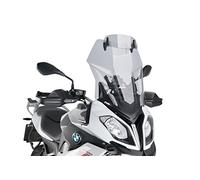 Puig 7620H Touring windscreen with visor, tall and aerodynamic, made of high-impact acrylic with an adjustable visor that improves protection and comfort while riding, Smoked