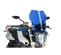 Puig 8187A New Generation Touring Blue windscreen designed to optimize aerodynamic protection, improve rider comfort and add a modern and elegant style to Naked motorcycles