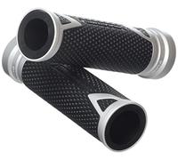Puig 8191P Grips with anodized aluminum insert and non-slip rubber that improve grip, control and riding comfort, Silver