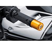 Puig 8837O Long handlebar end weights, CNC-machined from anodized aluminum with racing design and anti-vibration function for greater comfort, Gold