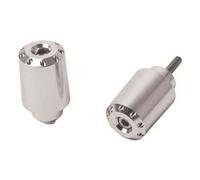 Puig 8840P Long handlebar end weights, CNC-machined from anodized aluminum with racing design and anti-vibration function for greater comfort, Silver