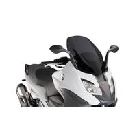 Puig 9014F Windscreen for Maxiscooters sport and aerodynamic in 4 mm PMMA with V-Tech design that improves stability and reduces turbulence, Dark Smoke