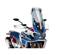 Puig 9157H Touring windscreen with visor, tall and aerodynamic, made of high-impact acrylic with an adjustable visor that improves protection and comfort while riding, Smoked