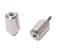Puig 9207P Long handlebar end weights, CNC-machined from anodized aluminum with racing design and anti-vibration function for greater comfort, Silver