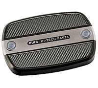 Puig 9269P Brake and clutch fluid reservoir cover machined from anodized aluminium with Hi-Tech design for protection and aesthetics, Silver