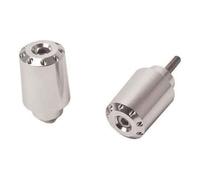 Puig 9357P Long handlebar end weights, CNC-machined from anodized aluminum with racing design and anti-vibration function for greater comfort, Silver
