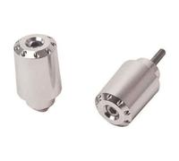 Puig 9372P Long handlebar end weights, CNC-machined from anodized aluminum with racing design and anti-vibration function for greater comfort, Silver