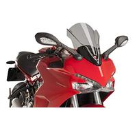 Puig 9434H Z-Racing aerodynamic and sporty windscreen in 3 mm acrylic with double height and side channels that improve protection and stability, Light Smoke