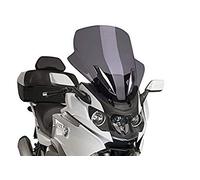 Puig 9512F High and aerodynamic Touring windscreen in 4 mm CN acrylic with rounded profile, flat upper area and deflectors that improve protection, Dark Smoke