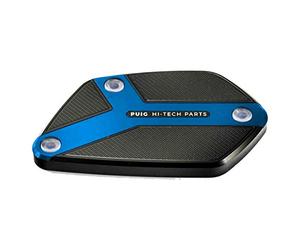 Puig 9531A Brake and clutch fluid reservoir cover machined from anodized aluminium with Hi-Tech design for protection and aesthetics, Blue