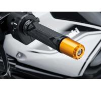 Puig 9537O Long handlebar end weights, CNC-machined from anodized aluminum with racing design and anti-vibration function for greater comfort, Gold