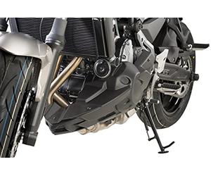Puig 9589J Aerodynamic motorcycle belly pan made of high-strength ABS and aluminum with sporty design and engine protection, Matte Black