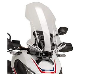 Puig 9709W High and aerodynamic Touring windscreen in 4 mm CN acrylic with rounded profile, flat upper area and deflectors that improve protection, Clear