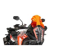 Puig 9716T Sport Screen compact and aerodynamic in high-impact acrylic with rounded profile and sporty design that improves protection and visibility, Orange