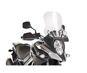 Puig 9719W High and aerodynamic Touring windscreen in 4 mm CN acrylic with rounded profile, flat upper area and deflectors that improve protection, Clear