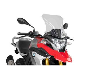 Puig 9879W High and aerodynamic Touring windscreen in 4 mm CN acrylic with rounded profile, flat upper area and deflectors that improve protection, Clear