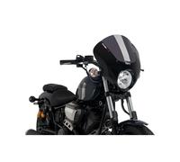 PUIG DARK NIGHT SEMI-FAIRED SCREEN FOR YAMAHA XV950/R 17-20 DARK SMOKE