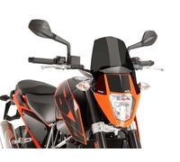 Puig 6009F Naked New Generation Sport sporty and aerodynamic in 3 mm acrylic with raised design that improves protection and maintains wide visibility, Dark Smoke