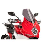 Puig 7017F High and aerodynamic Touring windscreen in 4 mm CN acrylic with rounded profile, flat upper area and deflectors that improve protection, Dark Smoke