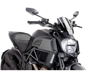 Puig Dk Smoke New Generation Adjustable Sport Screen Ducati Diavel Carbon 14-16