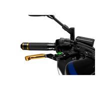 PUIG EXTENDABLE AND FOLDING BRAKE LEVER 3.0 WITH BLACK CENTRAL BODY, GOLD EXTENS