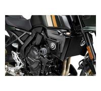 Puig 22686N Vintage 2.0 Engine Protectors with cylindrical design made of high-strength polyamide, with optional rubber rings for increased protection and customization, Black