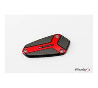 Puig 9277R Brake and clutch fluid reservoir cover machined from anodized aluminium with Hi-Tech design for protection and aesthetics, Red