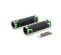 Puig 22271V Revving Grips - sporty motorcycle grips made of rubber and anodized aluminum with a non-slip texture; improve grip, comfort, and handlebar style, Green