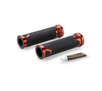 Puig 22271T Revving Grips - sporty motorcycle grips made of rubber and anodized aluminum with a non-slip texture; improve grip, comfort, and handlebar style, Orange