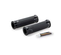 Puig 22271N Revving Grips - sporty motorcycle grips made of rubber and anodized aluminum with a non-slip texture; improve grip, comfort, and handlebar style, Black