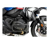 Puig 21870N Lower engine protection crash bars made of 25 mm steel tubing, designed to improve safety, structural rigidity and overall strength, Black