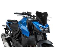 Puig 22423N New Generation Sport, sport windscreen made of 3 mm methacrylate with aerodynamic design tested in wind tunnel, metal supports and TÜV approved, Black